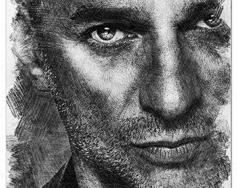 Dave Gahan - Depeche Mode Pencil Drawing Art Print, décoration, affiche, dessin imprimé, art mural