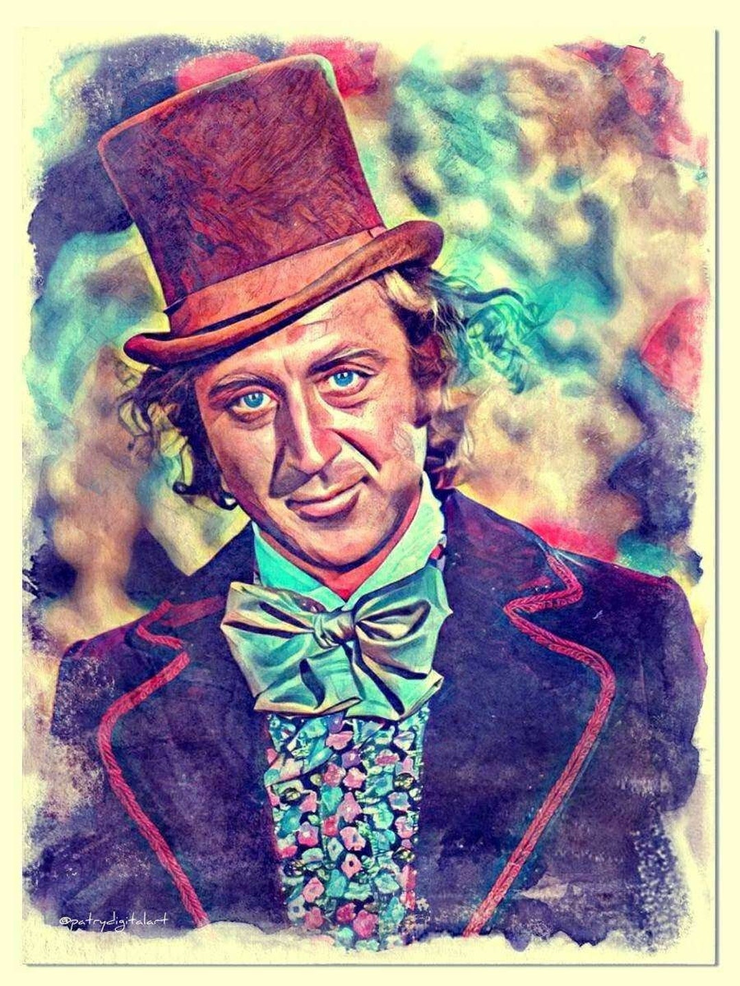 Gene Wilder Willy Wonka Watercolor Painting Artistic Print Etsy