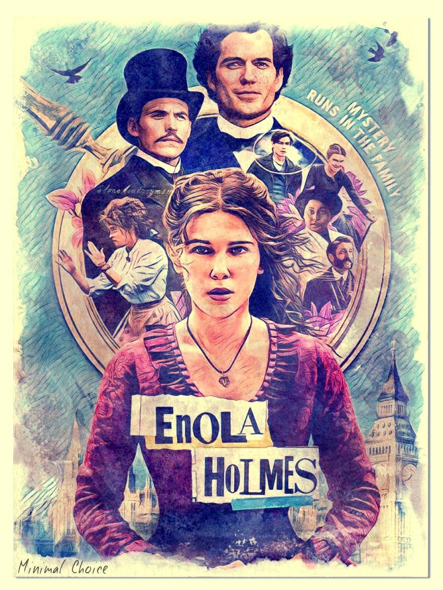 Enola Holmes Watercolor Painting Artistic Print, Decoration, Poster