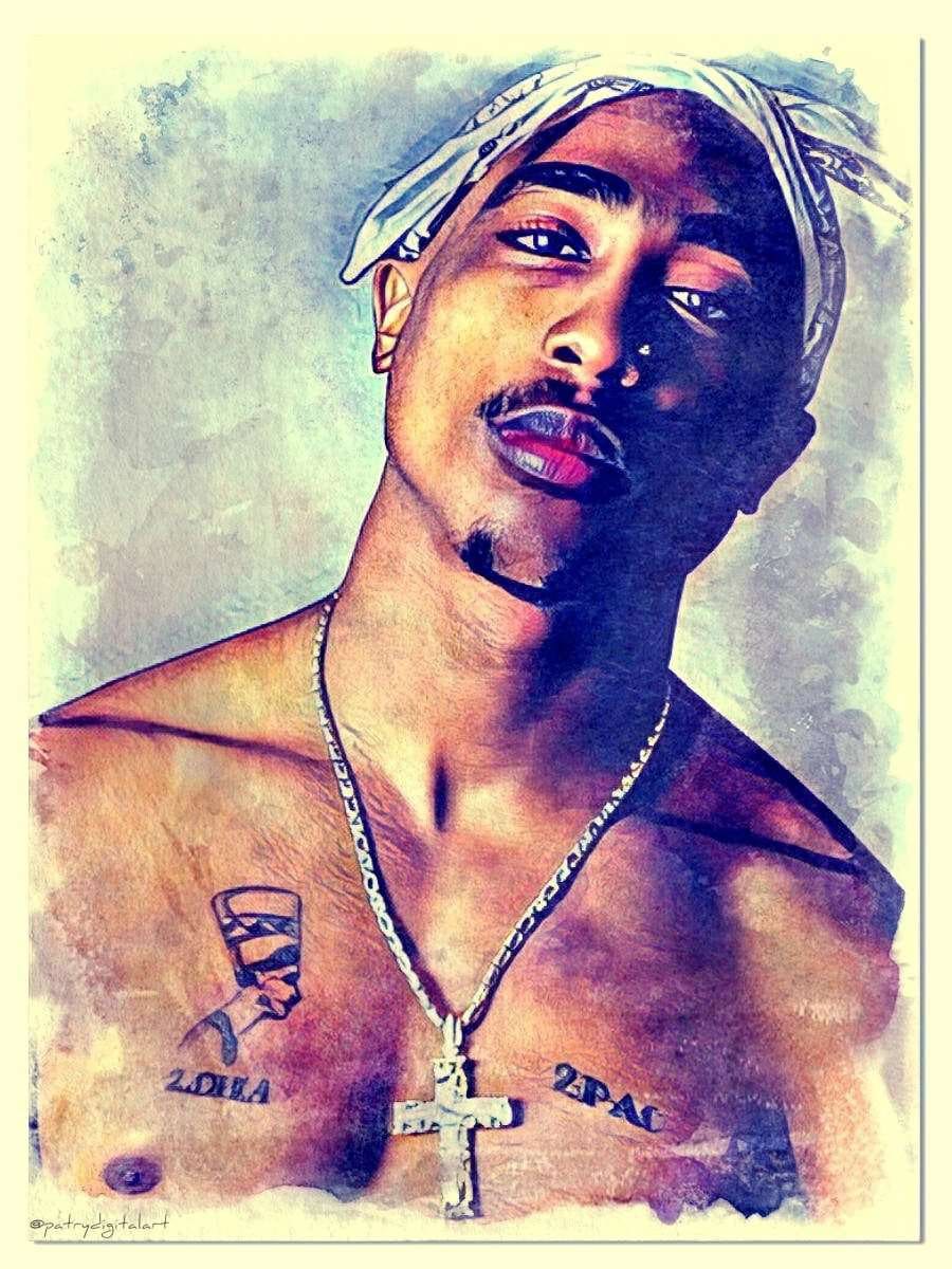 Tupac Shakur - All Eyez on Me Watercolor Painting Art Print