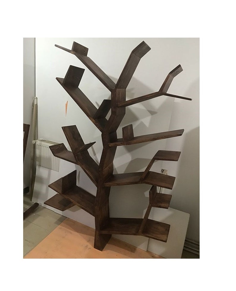 Wooden Tree Bookcases Rustic Tree Branch Bookshelves Book Etsy