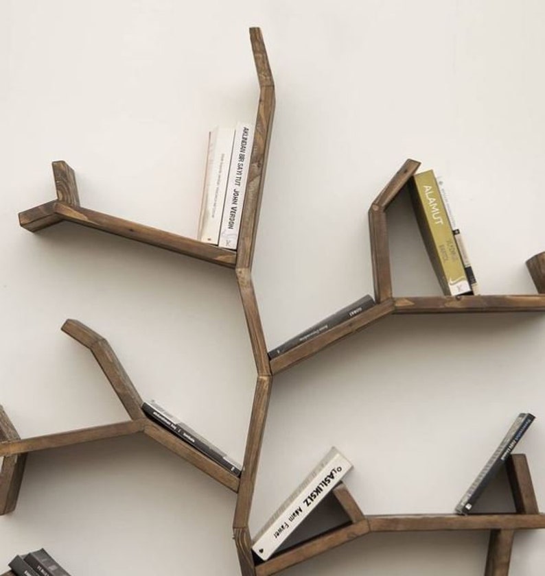 Wooden Tree Branch Bookcases Rustic Tree Bookshelves Book Etsy