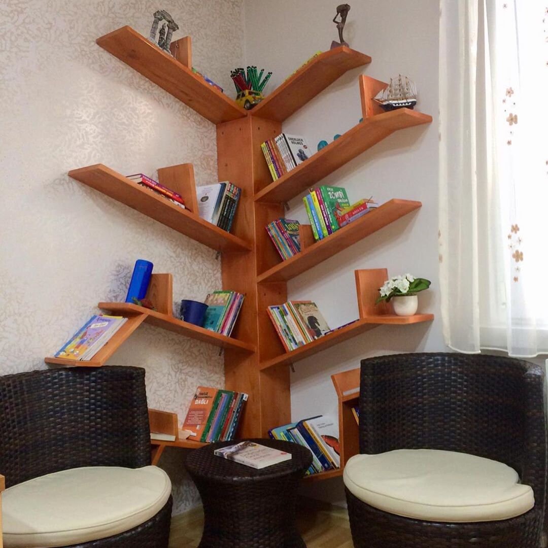 Wooden Tree Bookcases Decorative Rustic Tree Branch Etsy