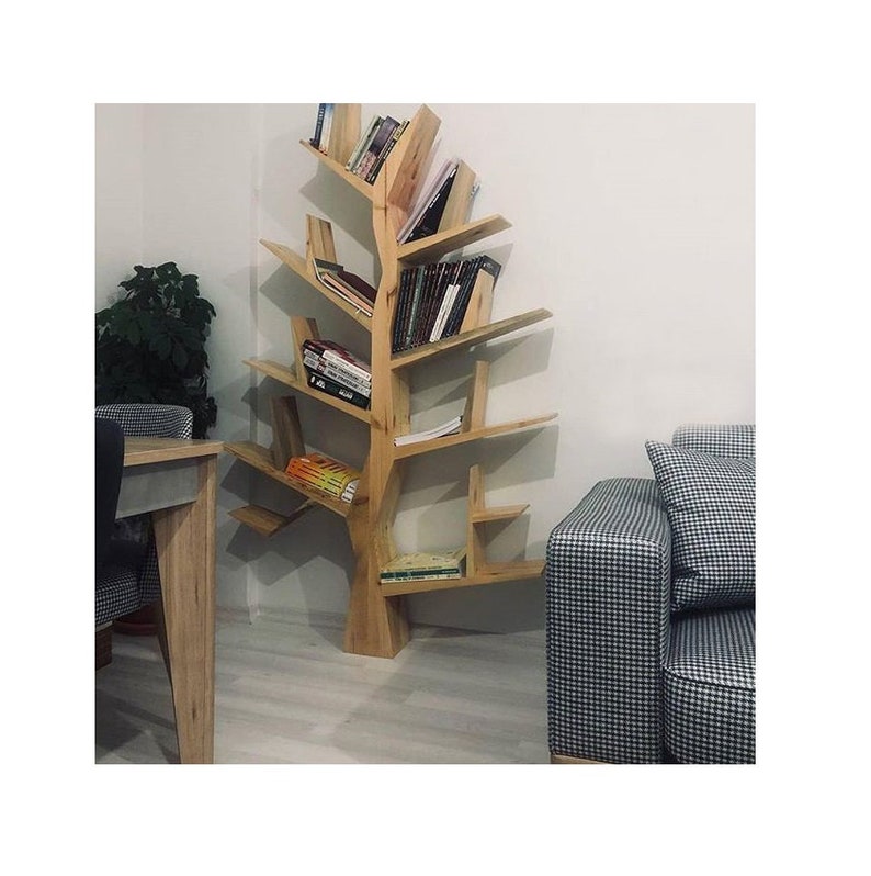 Tree Bookcase Tree Bookshelves Wooden Book stand Farmhouse Etsy