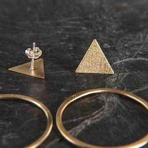 Pendientes con aro y triángulo,3 posiciones. Múltiples combinaciones. Pendientes geométricos, hecho a mano,multifunción.bisutería de calidad