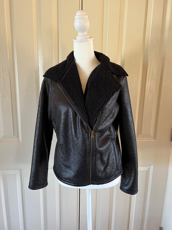Lauren ralph lauren cheap faux shearling moto jacket