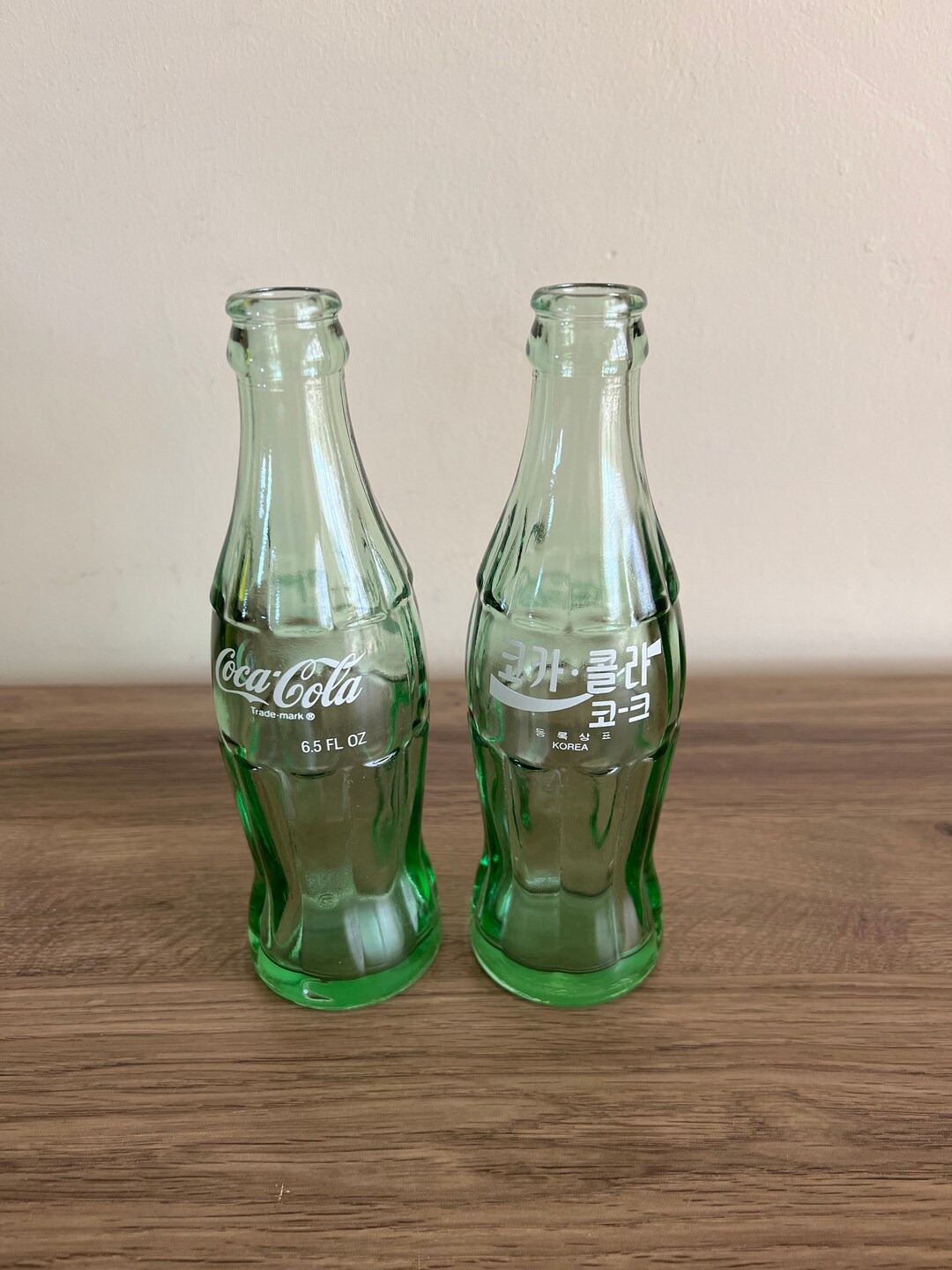 Vintage Green Glass Coke Bottle English and Korean. Coca Cola Etsy