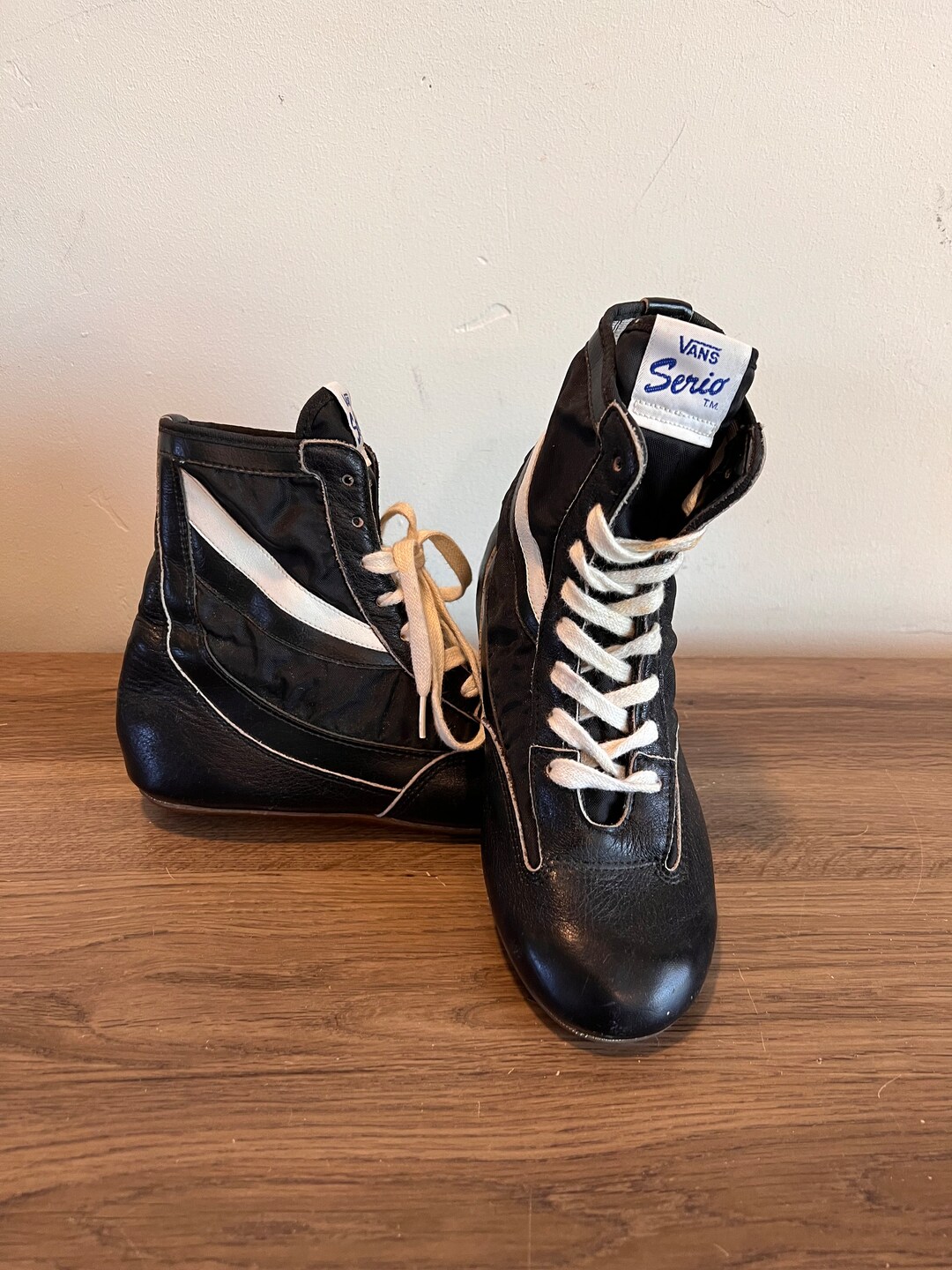 Vintage Vans Serio Shoes Made in Anaheim, Wrestling or Boxing Shoes, 6N