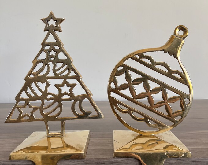 Vintage Brass Stocking Holder, One Tree One Ball India Mantle Hangers for Christmas Etsy