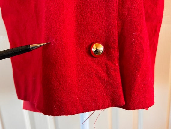 vintage Lilli Ann for I. Magnin red dress or coat… - image 5