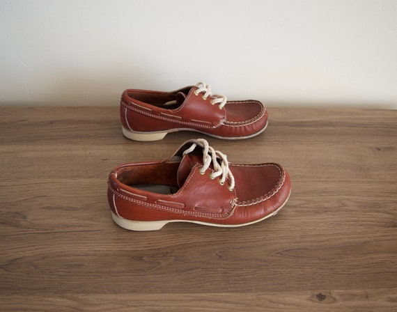 Women/'s Leather Rockabilly Boat Shoe Styling Bowling Shoes Vintage Women/'s Dexter Bowling Shoes Boat Shoe Tan Leather Rockabilly Shoes