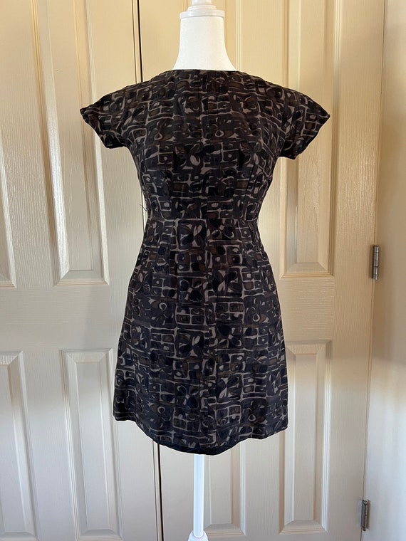 Vintage xxs 60s dress, fully lined, short sleeve … - image 1