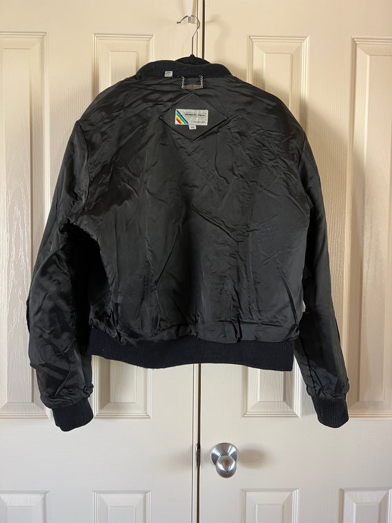 Vintage 80s black leather moto jacket, members on… - image 8