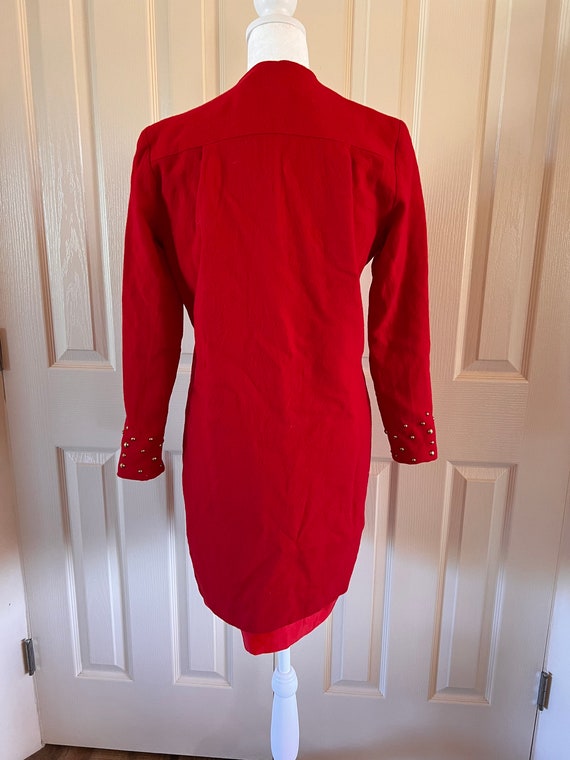 vintage Lilli Ann for I. Magnin red dress or coat… - image 2