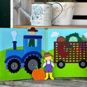 Quiet Book Farm | Silent Book | Busy Book | Farm, animals, fruits and vegetables made of felt | Sensory children&#39;s book Montessori