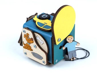 Busy Cube Motorik Würfel Holz Spielzeug Geschenkideen zum 1 Geburtstag