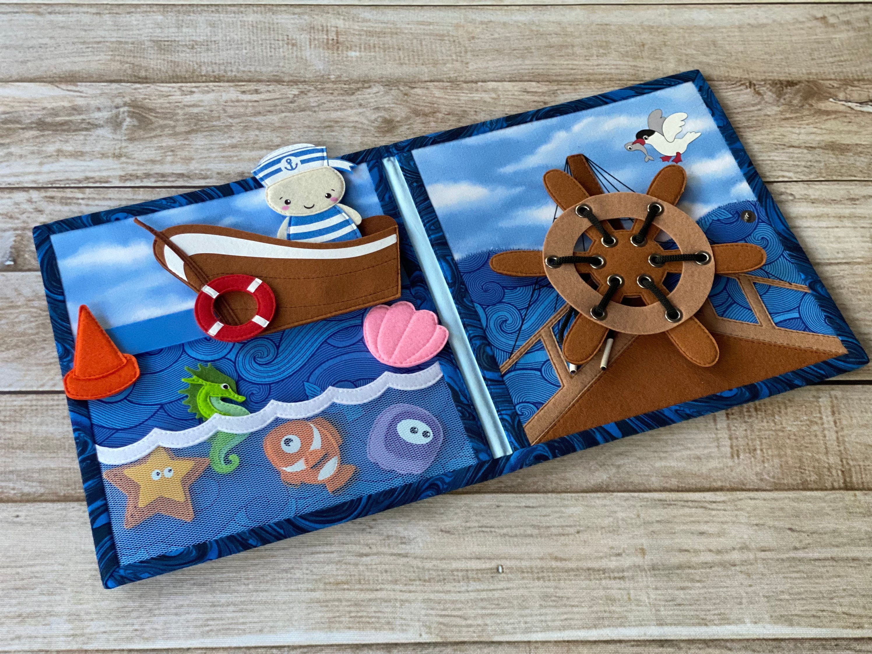 Quiet Book, Silent Book, Busybook, Ship, Sea, Sensory Children's Book Montessori