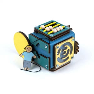 Busy Cube Motor Skills Cube Wooden Toy Gift Ideas for a 1st Birthday image 3