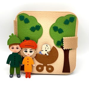 Quiet Book Family, Silent Book, Busy Book Dollhouse, Dolls, Sensory Children&#39;s Book Montessori