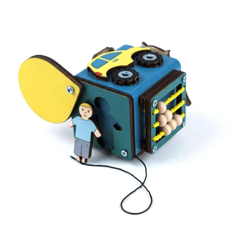 Busy Cube Motor Skills Cube Wooden Toy Gift Ideas for a 1st Birthday image 4