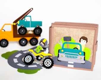 Libro tranquilo, juguete para niños, coche de juguete, regalo para niños de 3 años, juguete sensorial