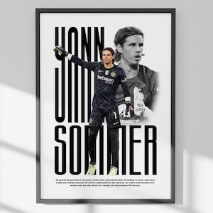 Yann Sommer-poster – voetbalmuurkunst Inter Milan | Digitale print voor sportfans, mancave of tienerkamerdecoratie