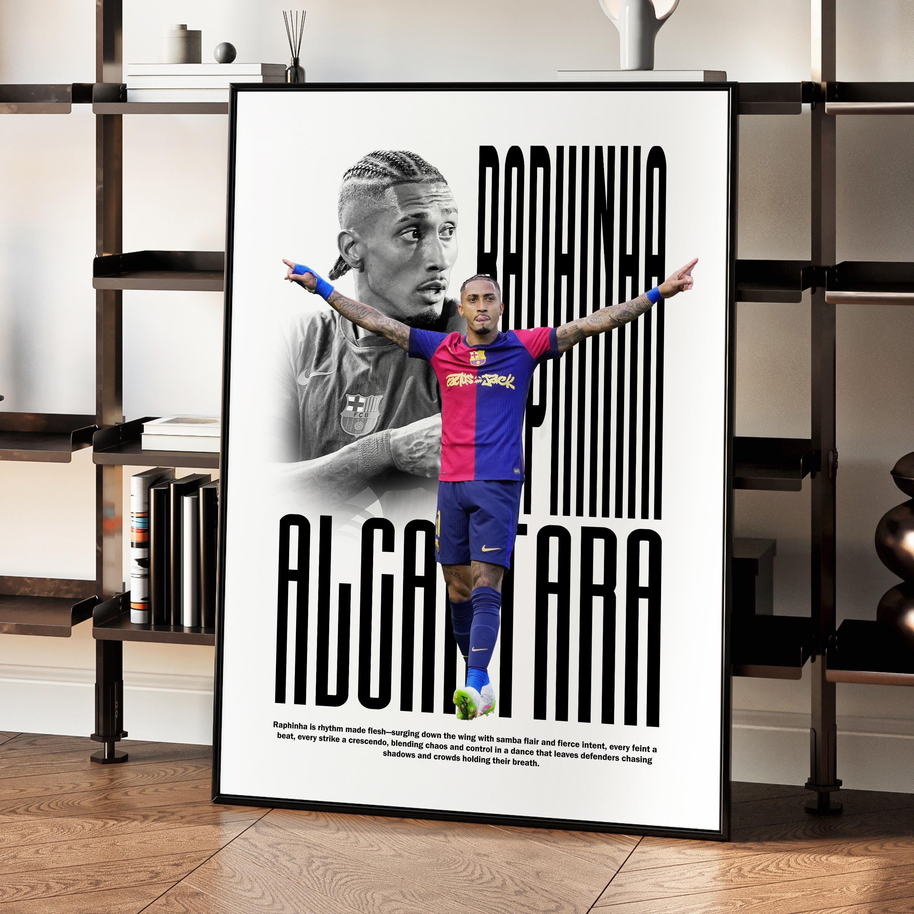 ラフィーニャ FCバルセロナ ポスター：ミニマリスト サッカー