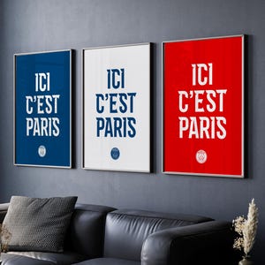 PSG Poster: Ici C&#39;est Paris - Football Wall Art (Digital Download A3 Size)