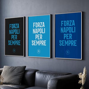 Napoli Poster | Forza Napoli Per Sempre | SSC Napoli Wall Art | Serie A Football Decor | Instant Download