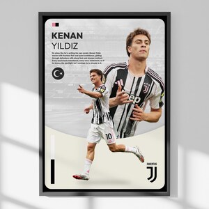 Kenan Yildiz Poster | Juventus Football Wall Art | Turkish Talent Print | Soccer Decor Gift 2025 | Modern Juventus Poster