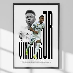 Vinicius Jr. Poster – Real Madrid Football Wall Art | Digital Print for Sports Fans, Man Cave, or Teen Room Decor