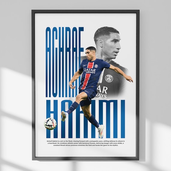アシュラフ・ハキミ PSG ポスター：パリ・サンジェルマン ウォール