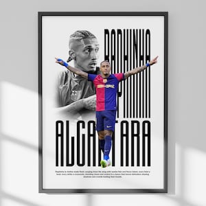 Raphinha Poster FC Barcelona Poster | Soccer Wall Art Print | Football Player Decor | Barca Gift for Fans | Sports Room Art
