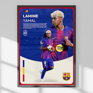 Lamine Yamal Poster | FC Barcelona Wall Art | Digital Download Football Print | Young Talent Decor