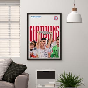 Bayern Munich Bundesliga Champions 2025 Poster | German Football Victory Wall Art | Bayern Fans Gift