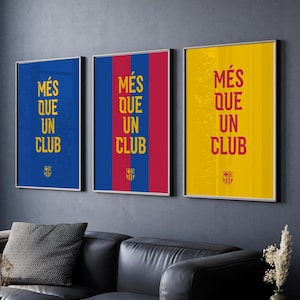 FCバルセロナ ポスター MES ゆるかっ QUE UN CLUB アートポスター A2