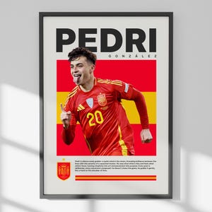 Pedri Spain Football Poster: Minimalist National Team Art (Digital Download A3 JPEG/PNG)
