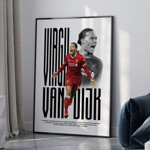 Virgil Van Dijk Poster – Liverpool Football Wall Art | Digital Print for Sports Fans, Man Cave, or Teen Room Decor