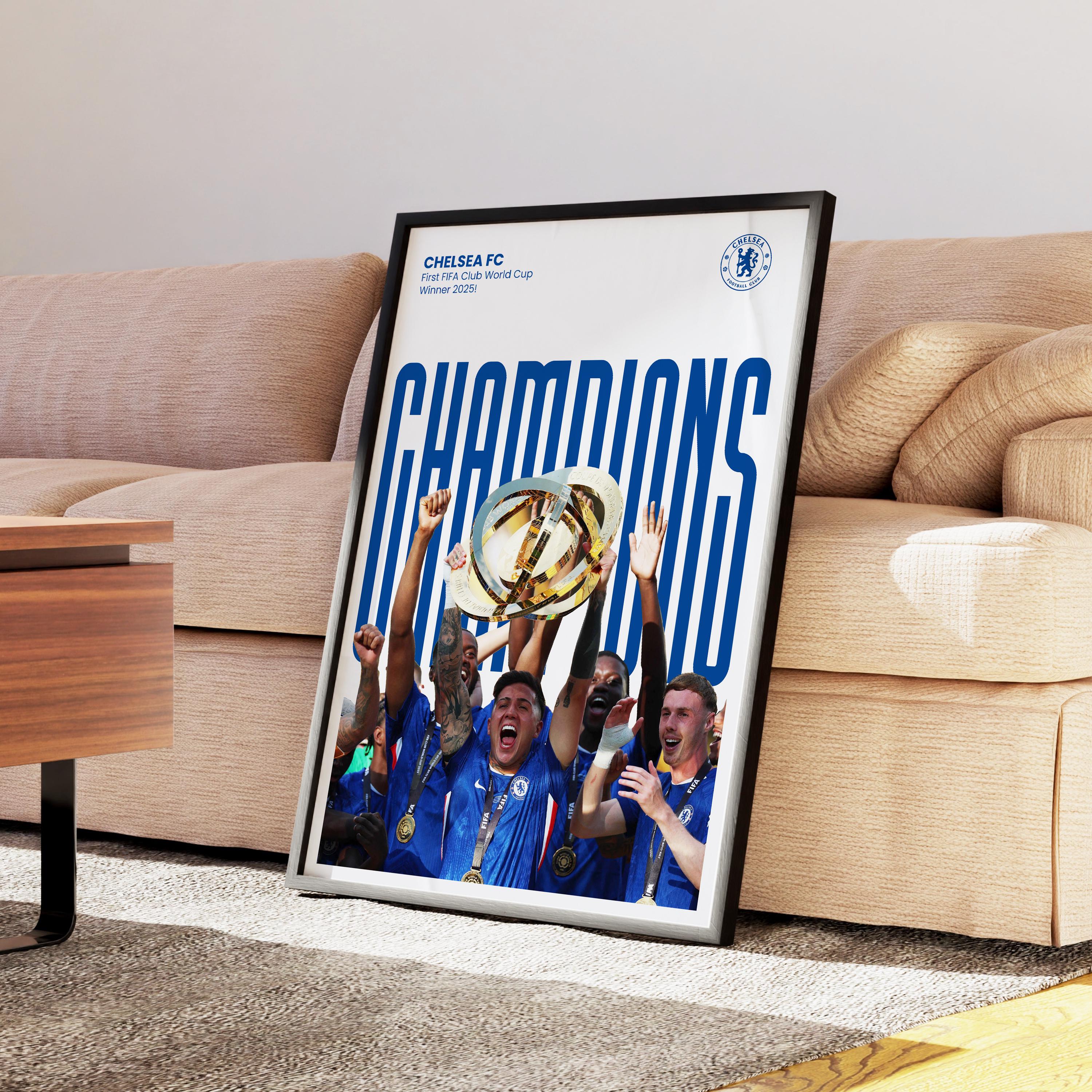 Chelsea FC Club World Cup Champions 2025 Poster | Digital Wall Art