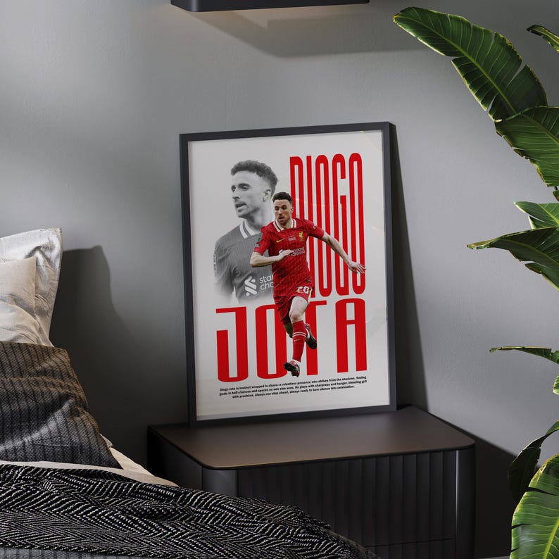 Diogo Jota Poster 20x30cm - Portugiesischer Fußballspieler Leinwand Druck
