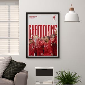 Cartaz do Liverpool FC Champions 2025 – Impressão de pôster digital da Premier League