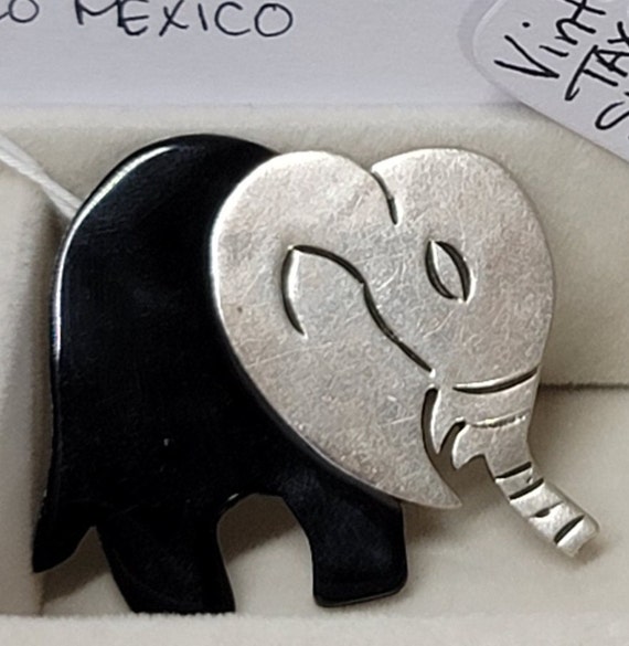 Sterling Silver Elephant Brooch - Taxco Mexico 925 - image 2