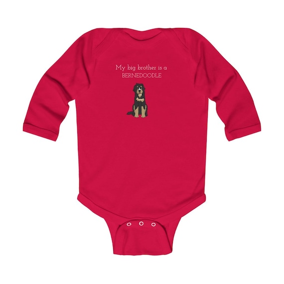 Big Brother - Sister - Bernedoodle - Long Sleeve - Baby Bodysuit - Doodle - Dog Baby - One Piece Romper - Infant Long Sleeve - Bodysuit