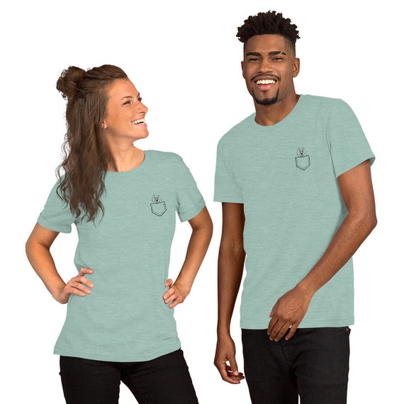 Bernedoodle Pocket T-Shirt -  Bernedoodle Shirt - Dog In Pocket - Pocket Tee - Dog Lover Shirt - Short-Sleeve - Unisex T-Shirt