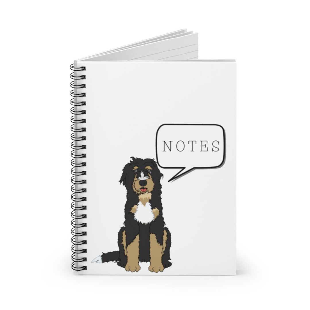 Bernedoodle Dog Notebook - Ruled Line Spiral Notebook - Etsy