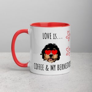 Bernedoodle Mom - Koffie Mok - Bernedoodle Lover - Cadeau voor Valentijnsdag - Leuke Koffie Mok 11oz - Hond Moeder - Mok met Kleur Binnenin