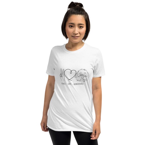 Peace Love Bernedoodle Shirt - Short-Sleeve - Unisex T-Shirt