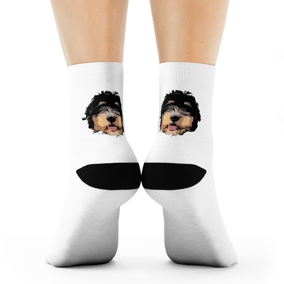 Bernedoodle Socks - Cute Doodle Gift - Funny Doodle - Dog Socks - Socks - Crew Socks