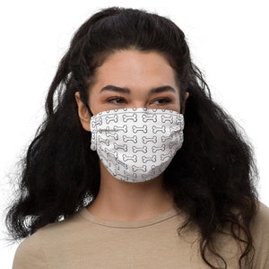 Bone Print Face Mask - Face Cover - Reusable Mask - Facemask - Adult FaceMask - Dog Mask - Dog Facemask, Dog Bone Mask - Premium face mask