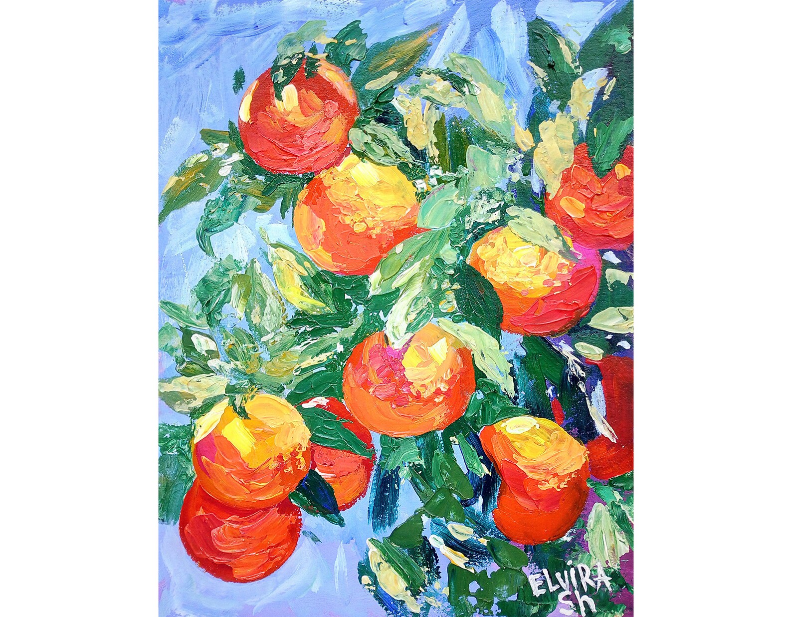 Orange tree Painting Original art Impasto painting Original Etsy